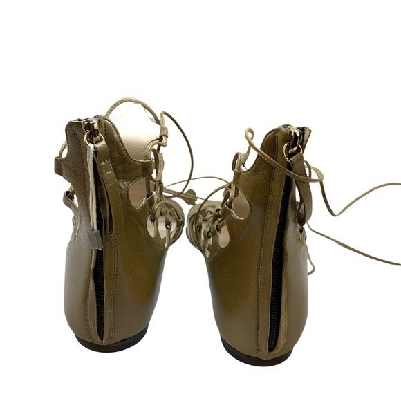 Etro Suede & Leather Tan Taupe Gladiator Lace Up Sandals Flats 37 / 7 - Picture 6 of 8